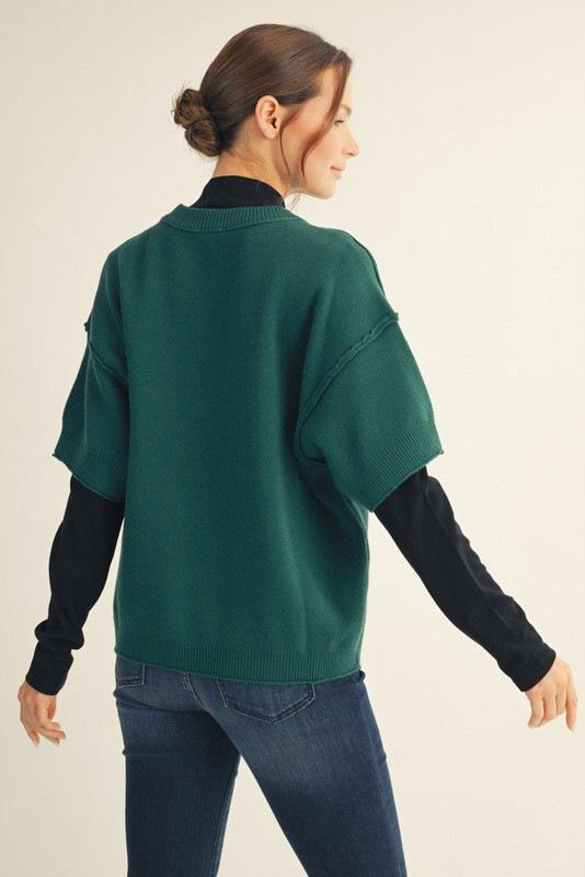 Hunter Green Drop Shoulder Sweater