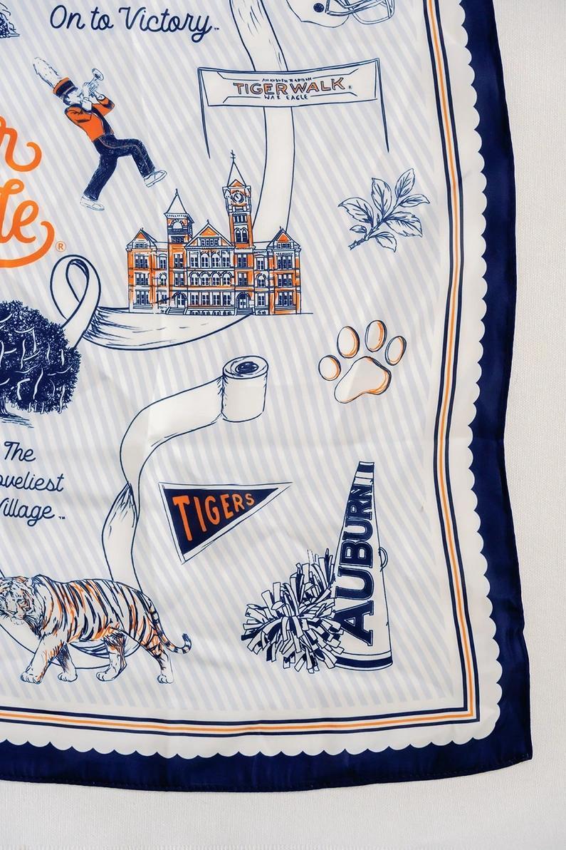 Auburn University Striped Silk Scarf