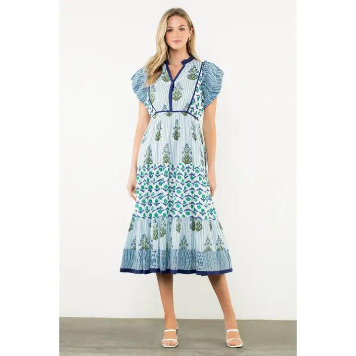Blue Floral Maxi Dress