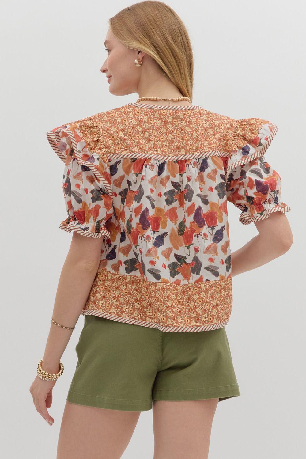 Pumpkin Multi Print Top