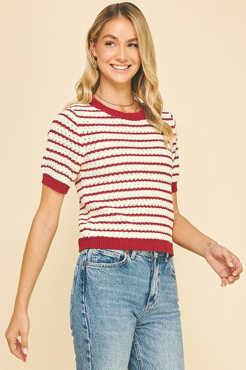 Fairy Red Textured Sweater
