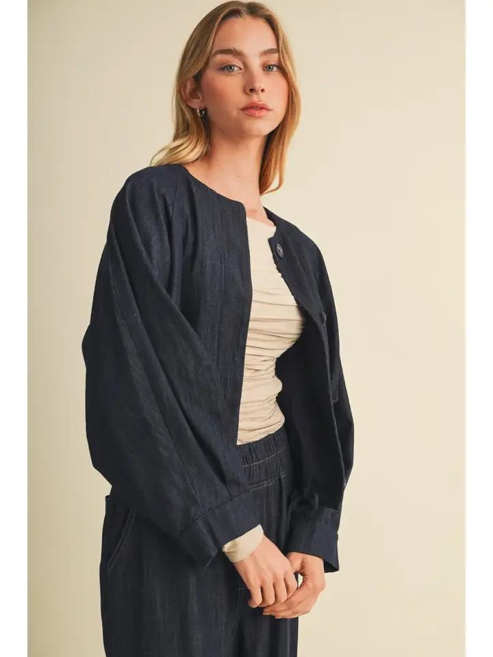 Indigo Bomber Jacket