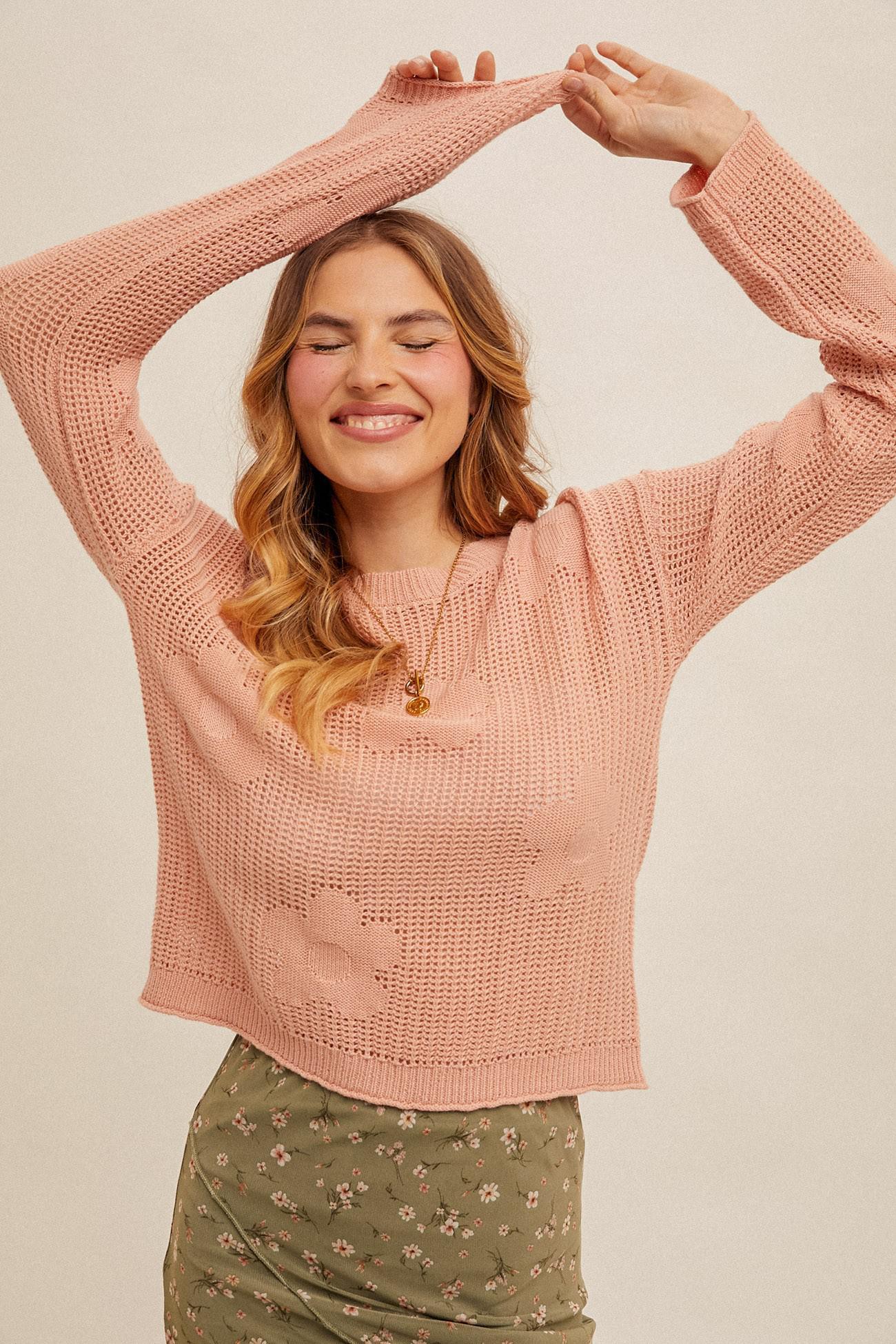 Apricot Openwork Sweater