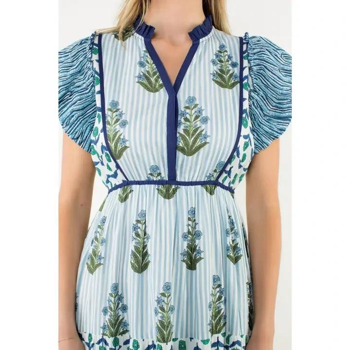 Blue Floral Maxi Dress