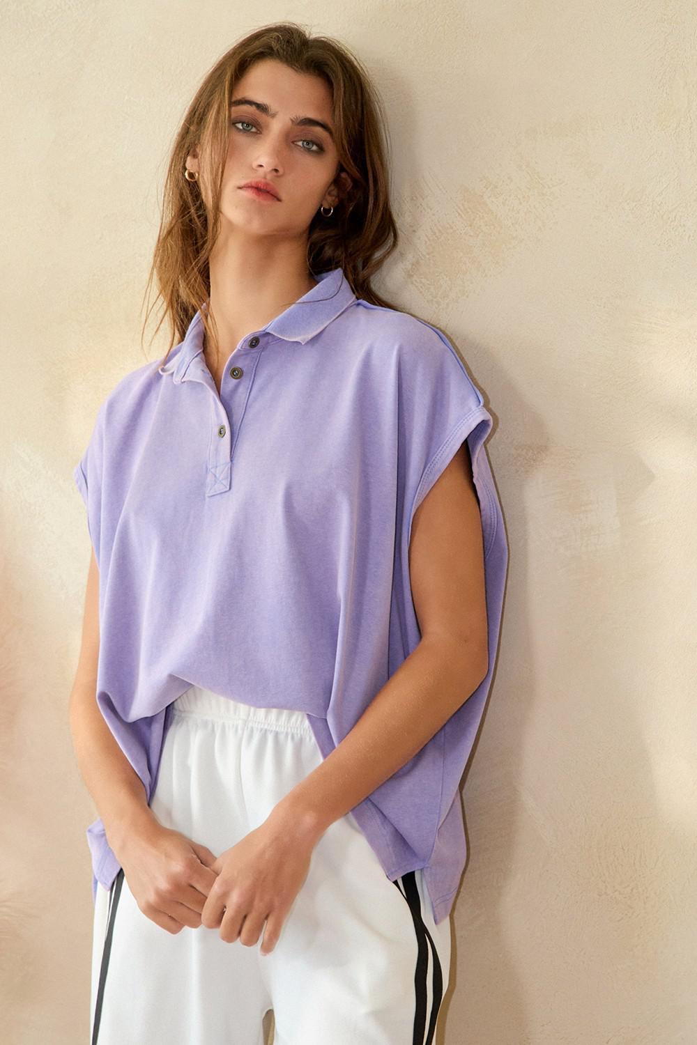 Periwinkle Washed Polo Shirt