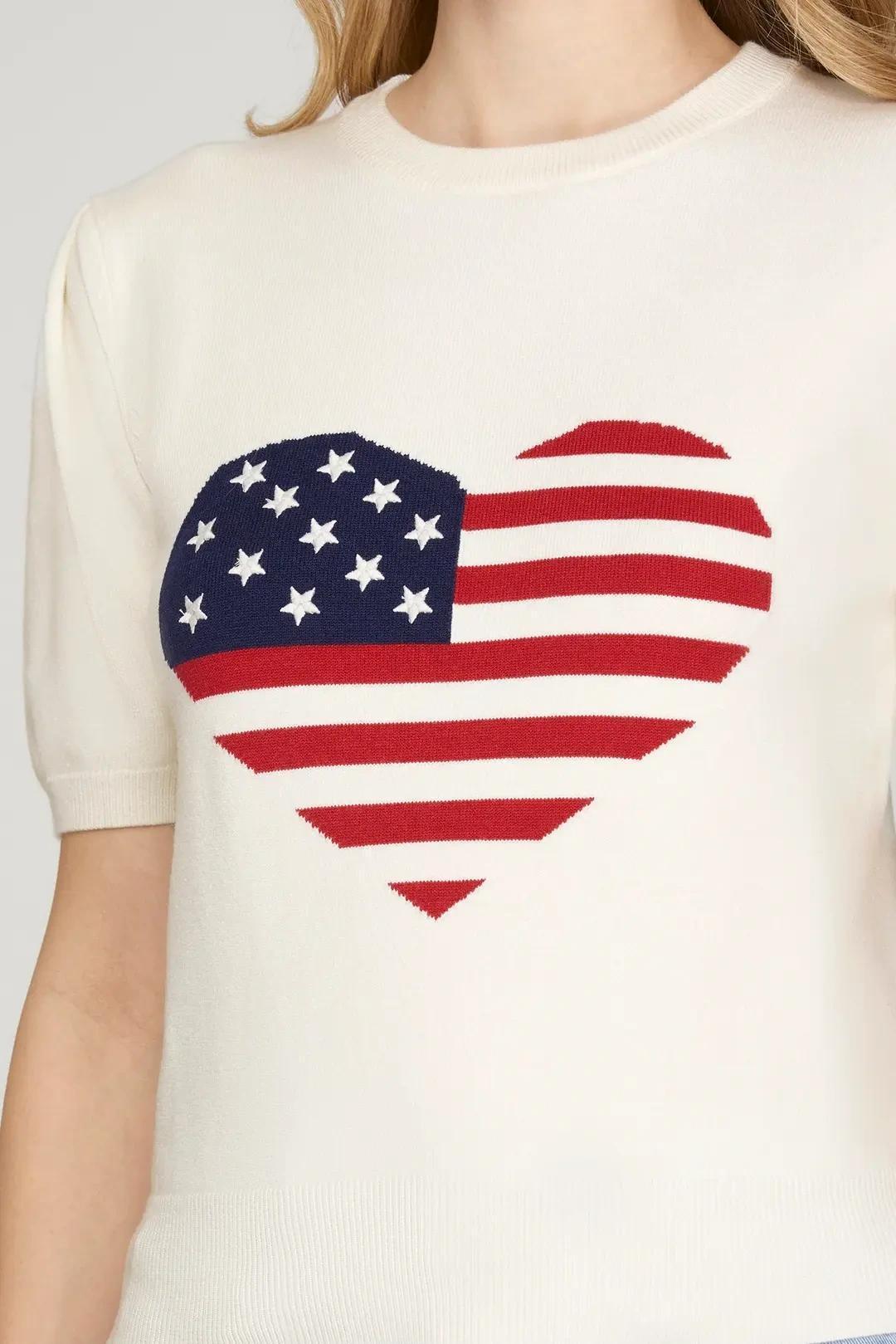 America Heart Sweater Top
