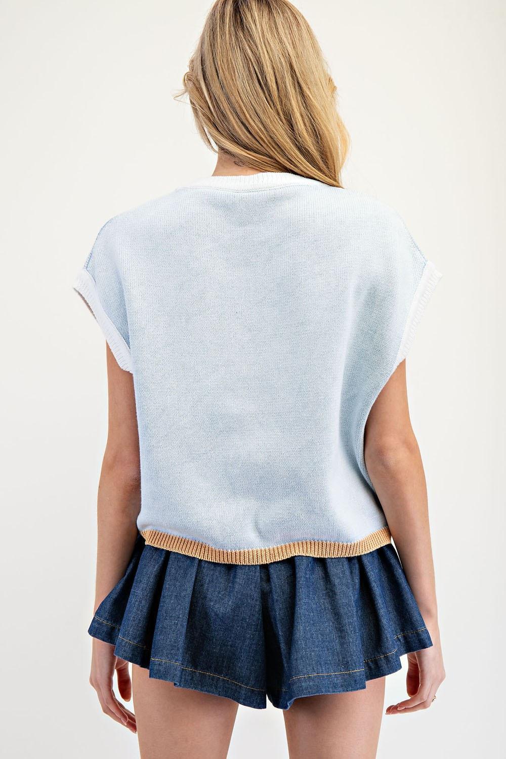 Icy Blue Mineral Washed Cotton Sweater