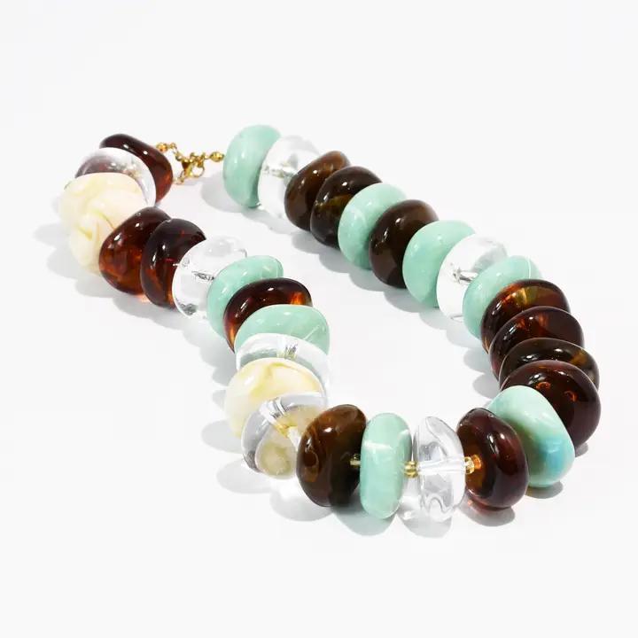 The Icon Mint and Brown Necklace
