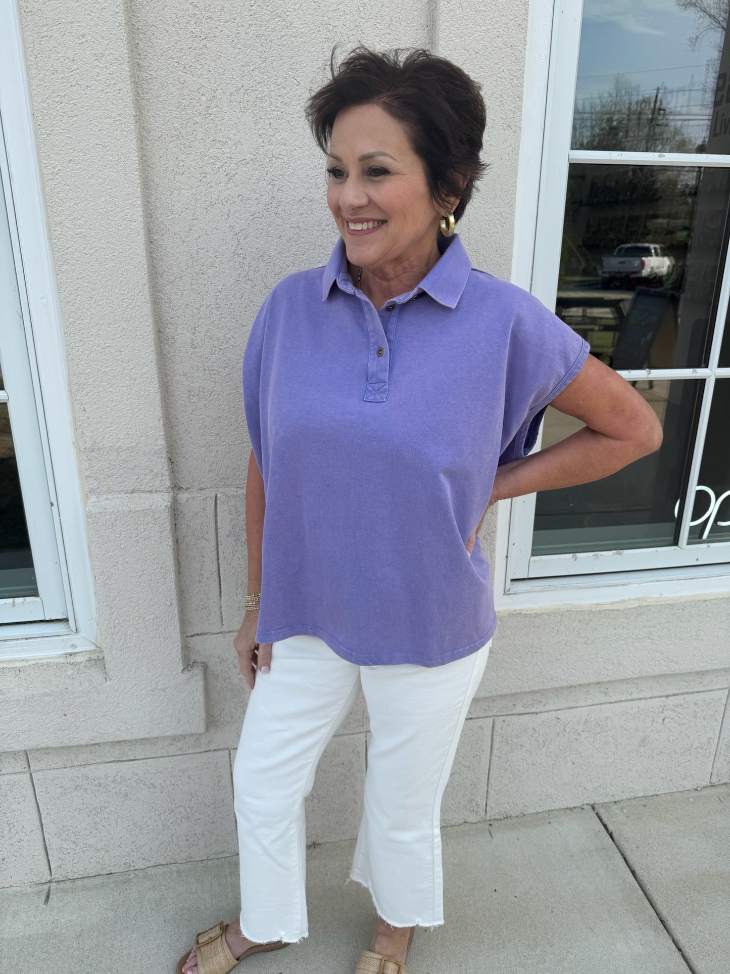 Periwinkle Washed Polo Shirt