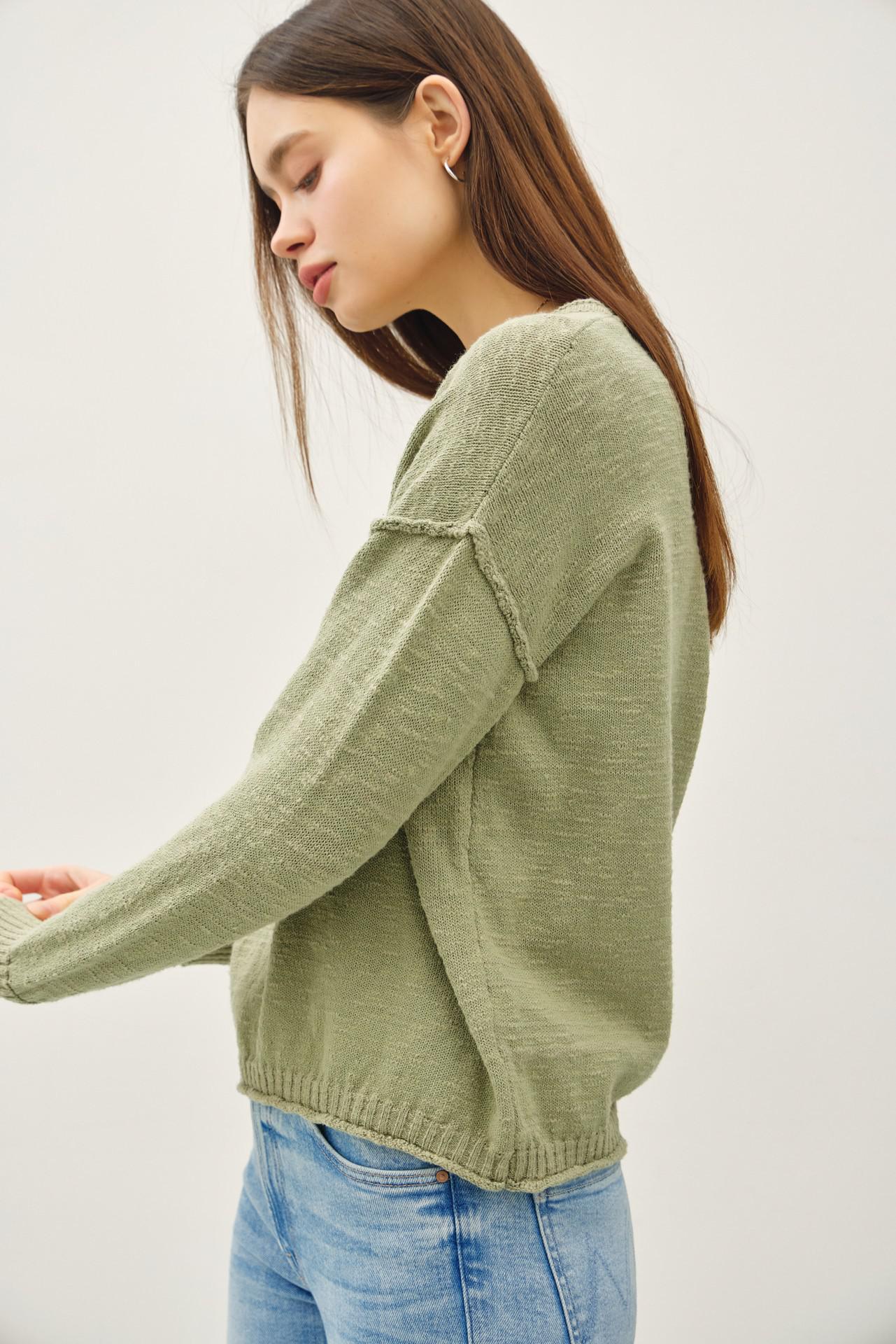 Sage Lightweight Boxy Sweater