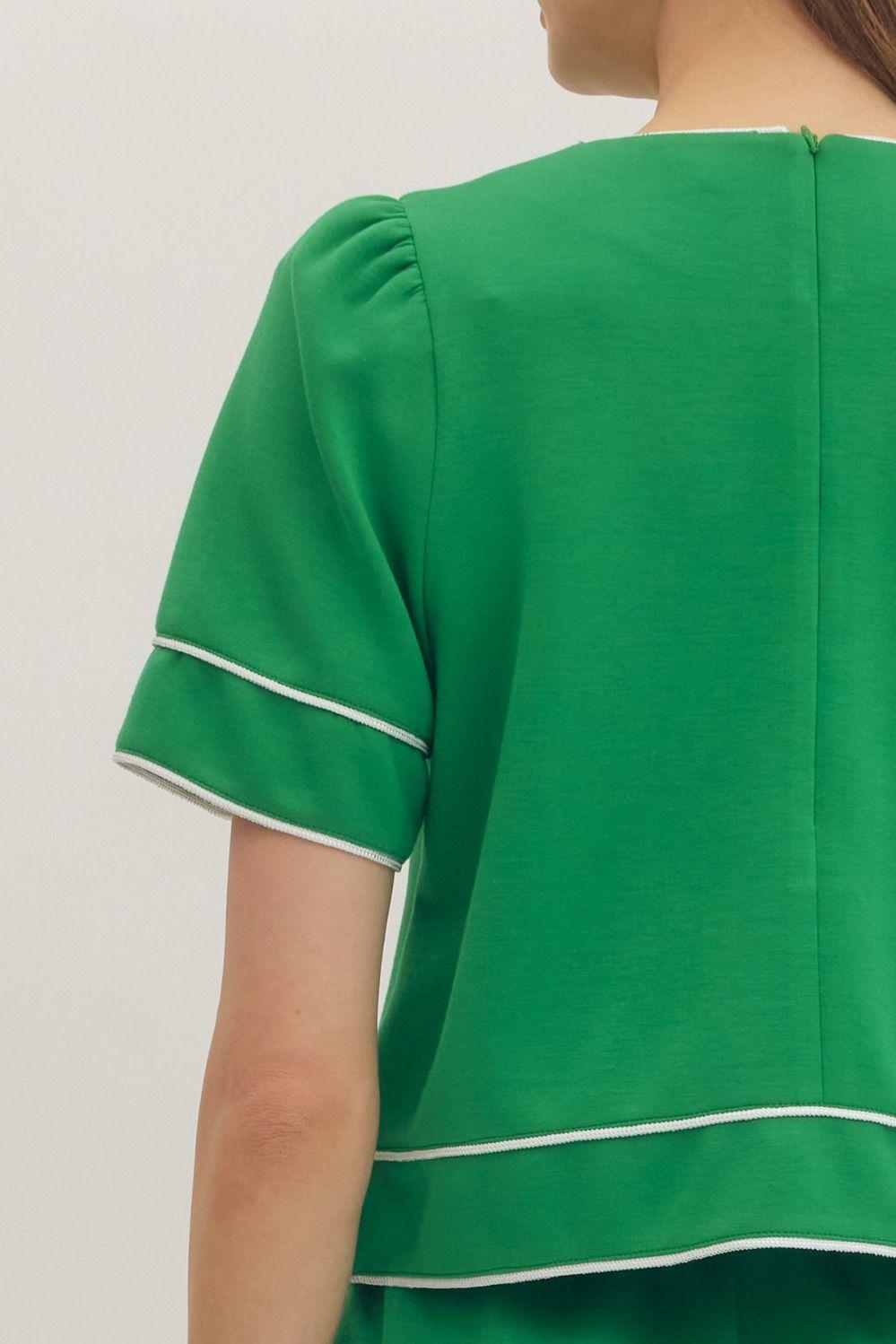 Hunter Green and White Skort Set