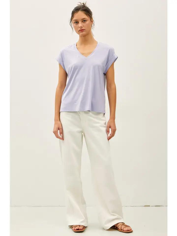 Soft Periwinkle Cap Sleeve Cool Top