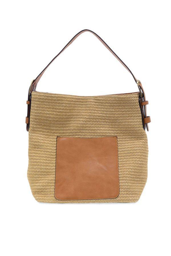 Natural Straw Topzip Hobo
