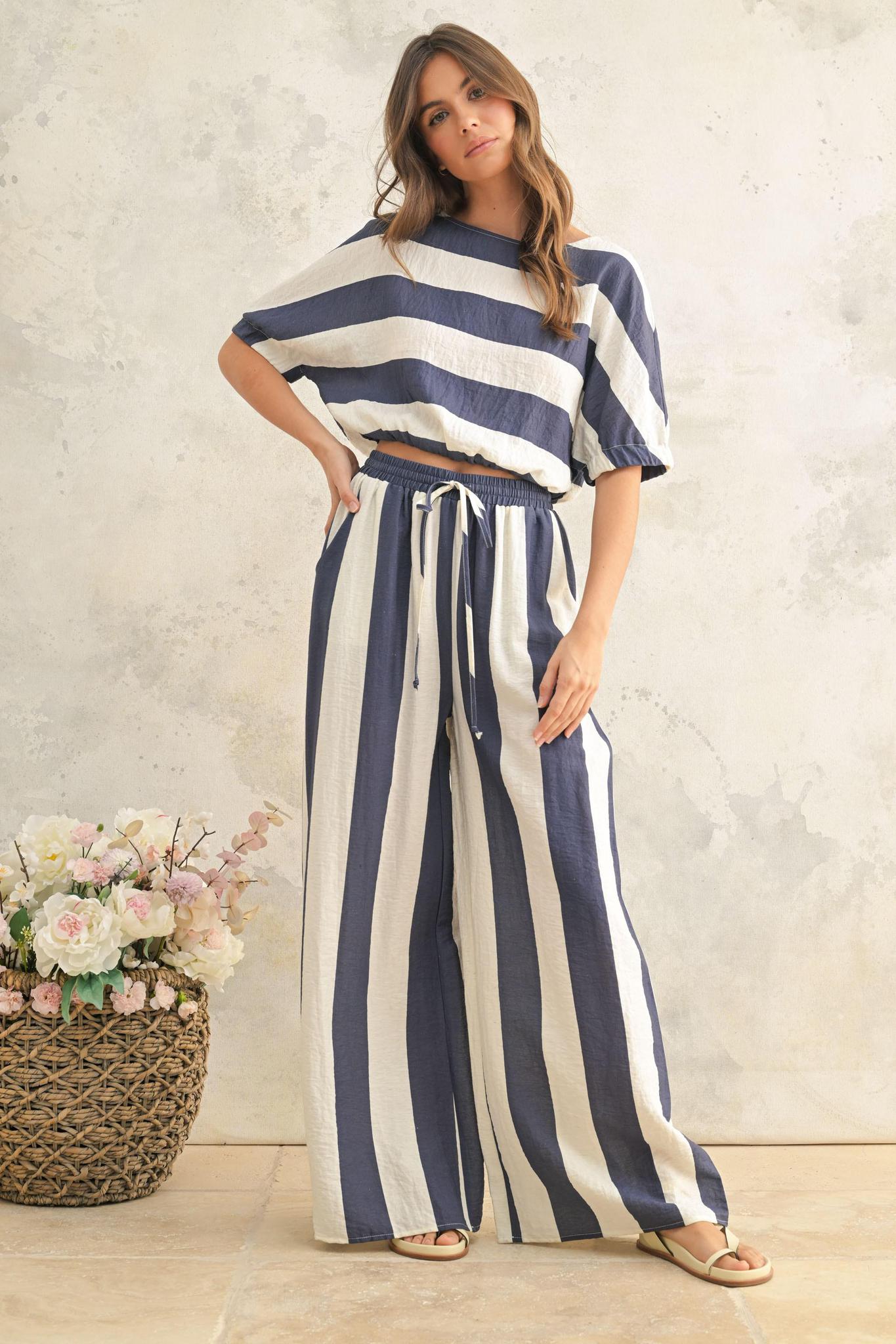 Navy Wide Stripe Set