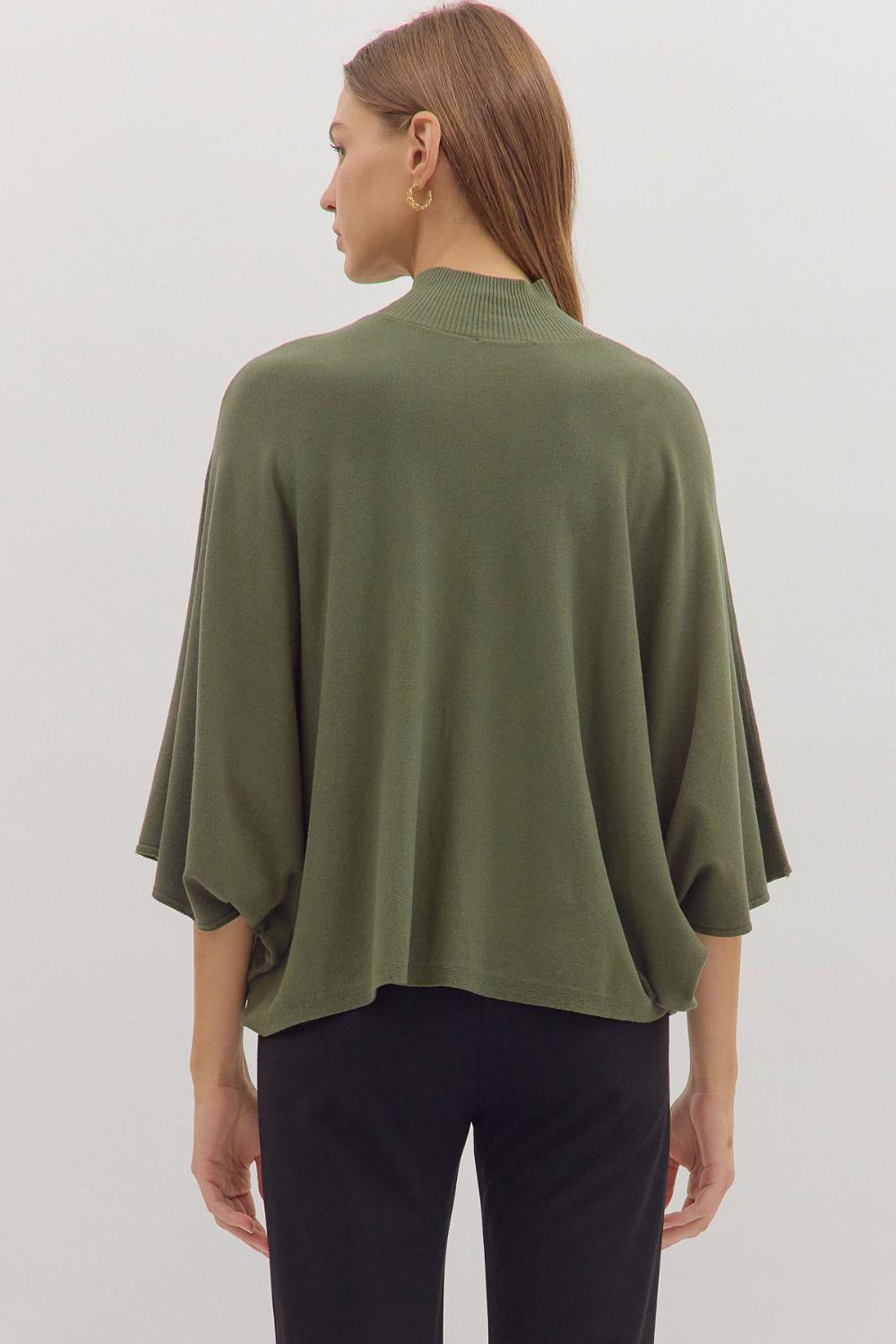 Olive Relaxed Knit Top