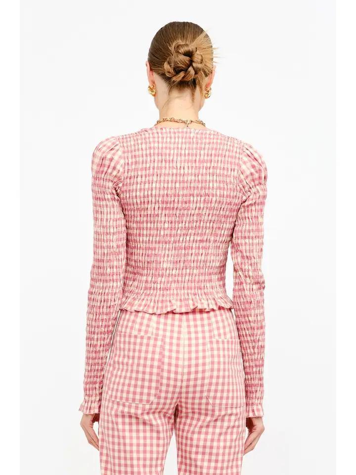 Pink Gingham Ashton Top