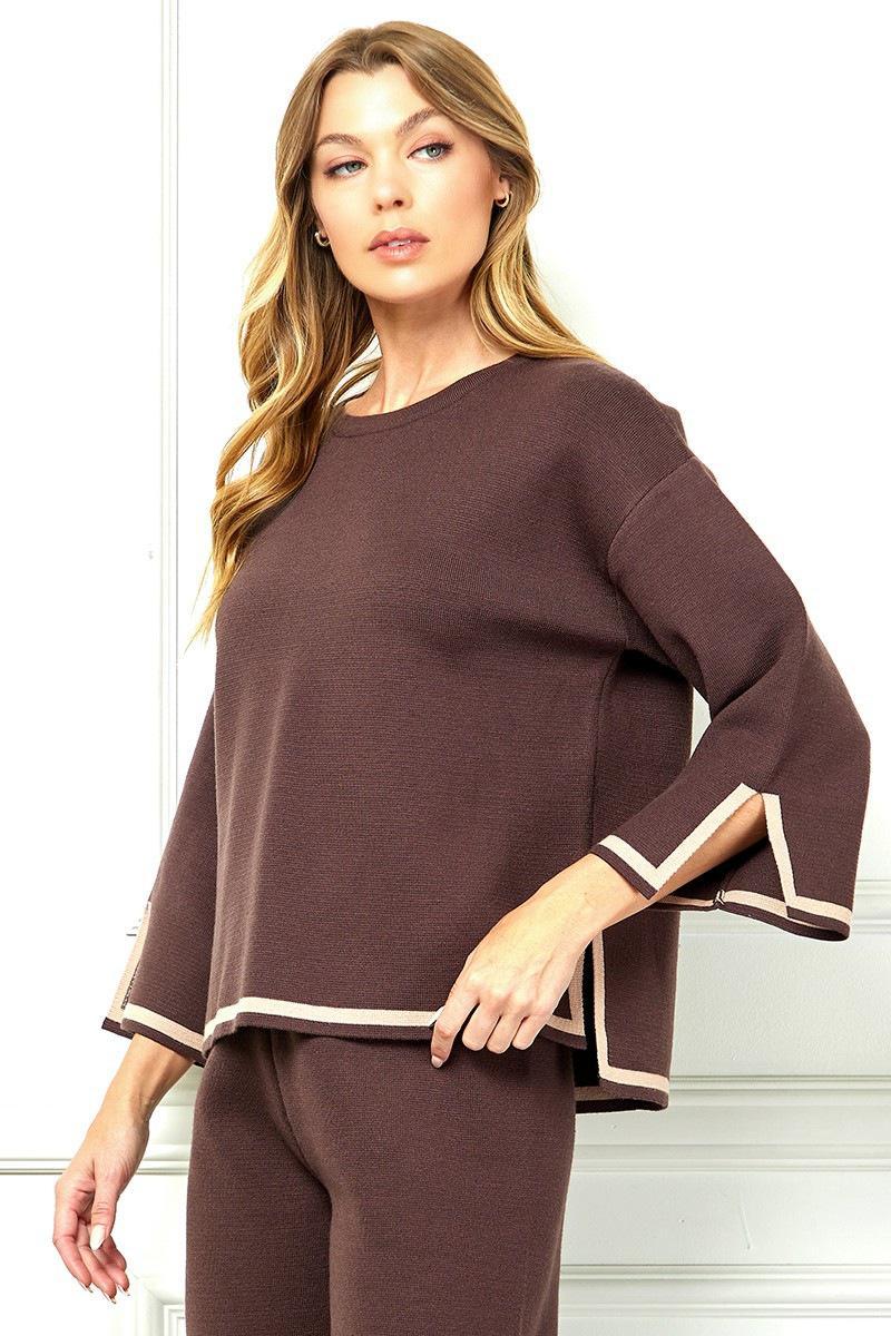 Chocolate and Tan Knit Set