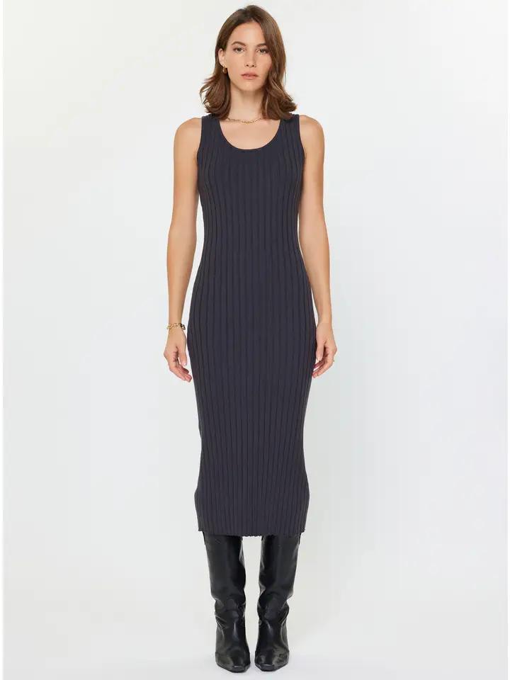 Charcoal Twofer Sweater Dress