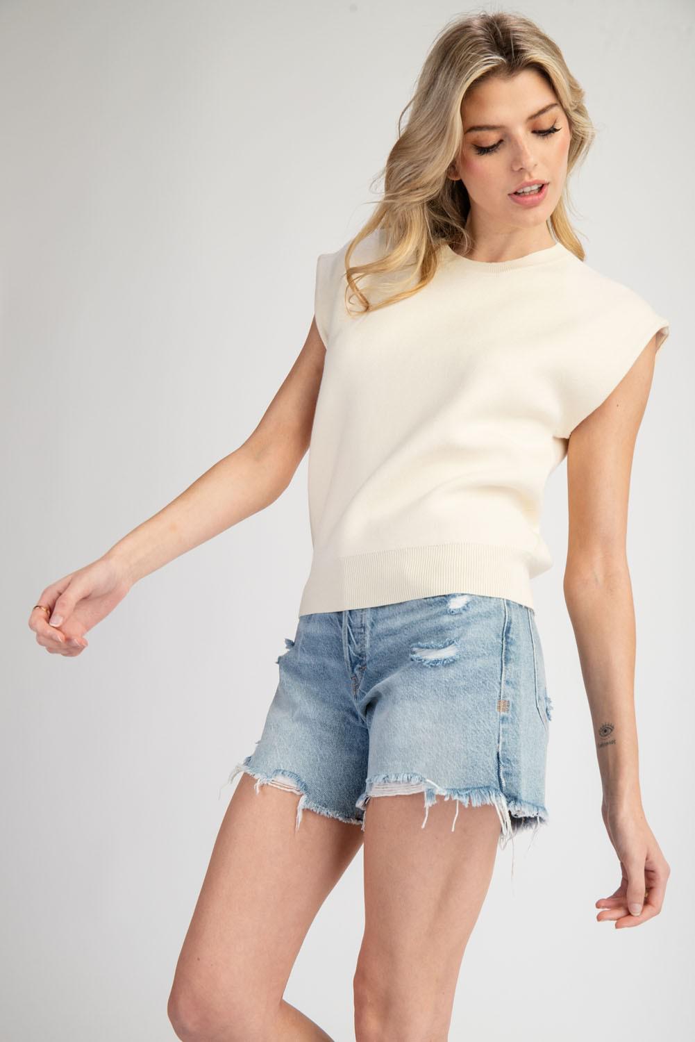 Cream Sweater Top
