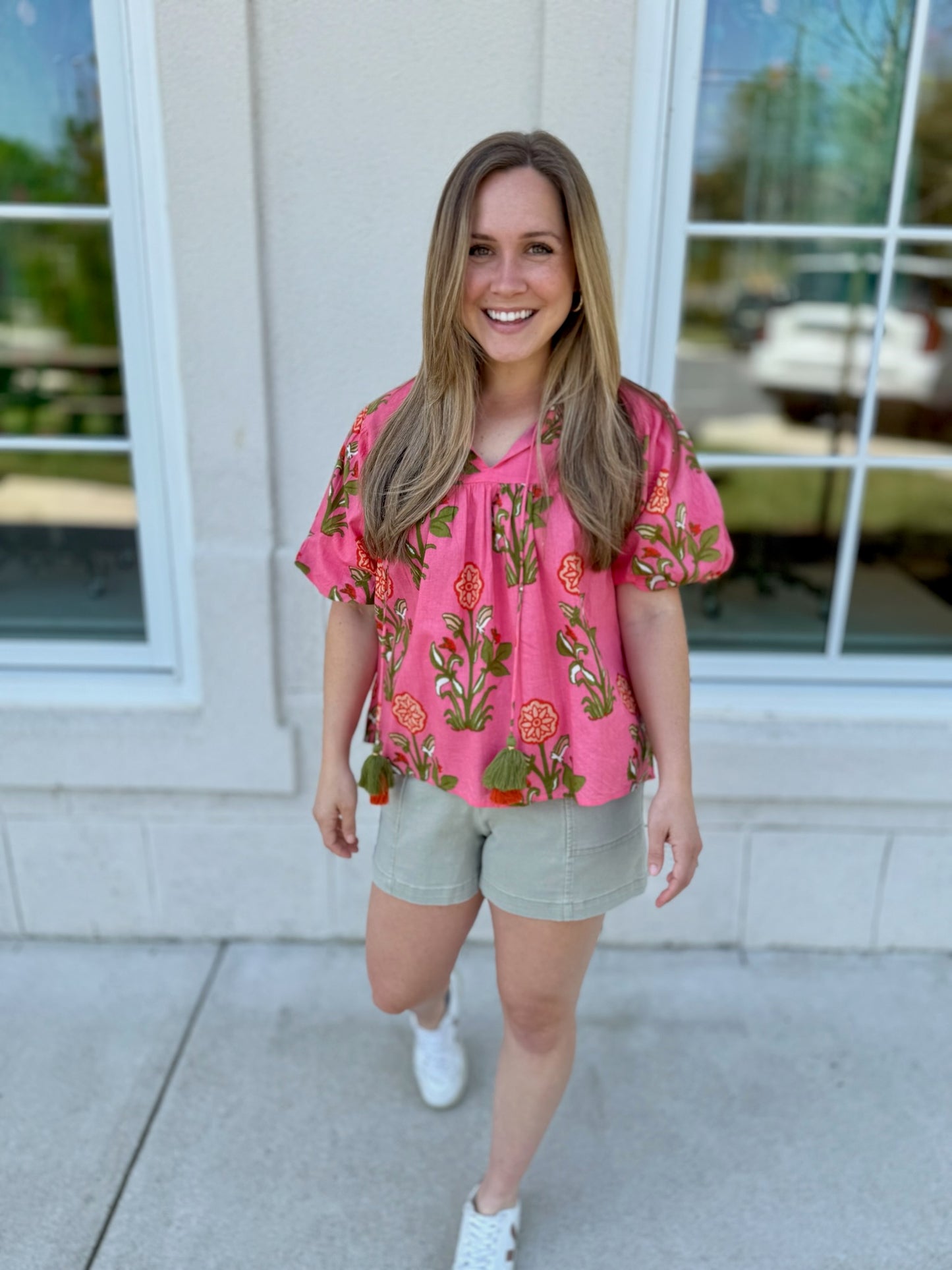 Pink Multi Flower Print Top