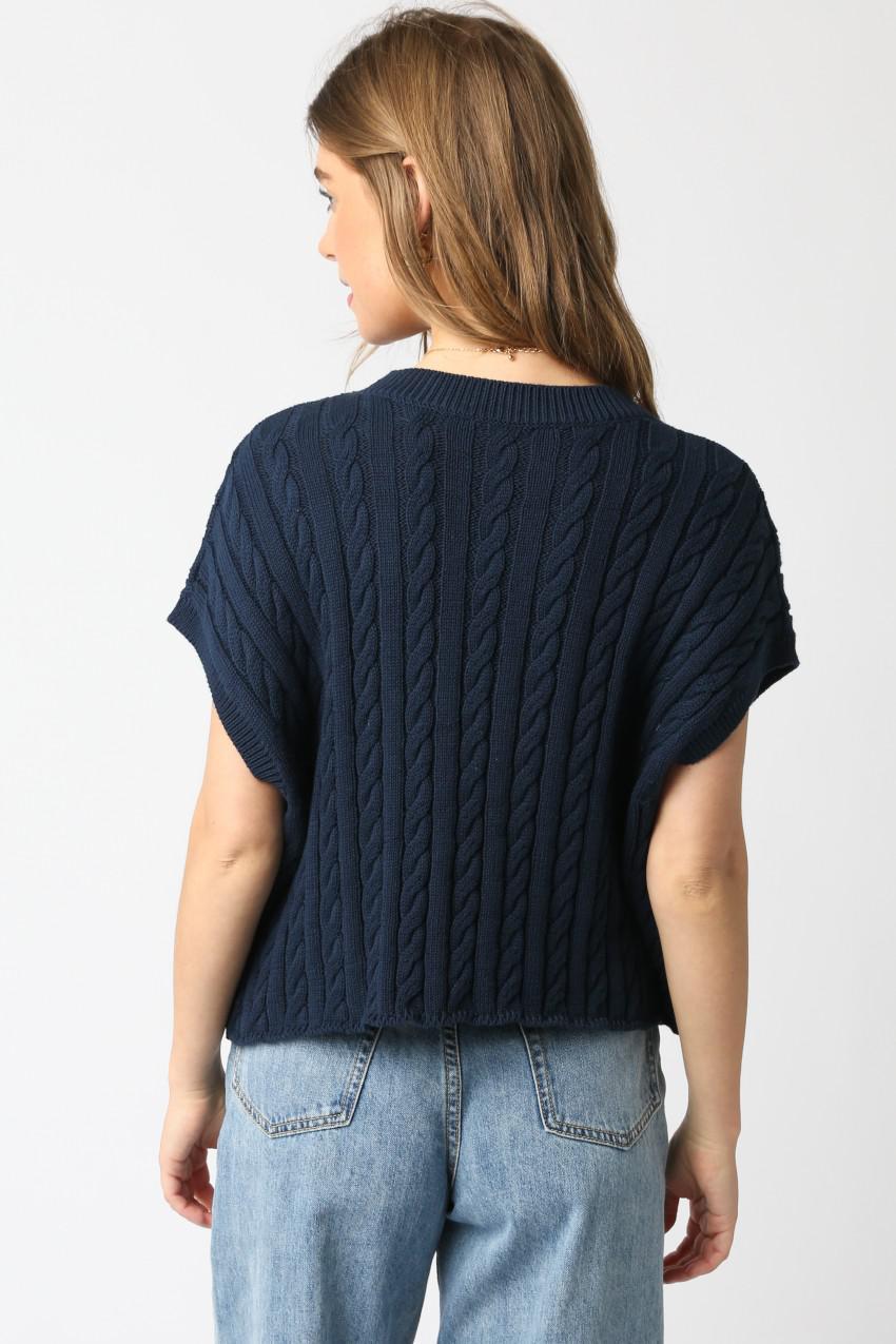 Navy Oversized Cotton Top