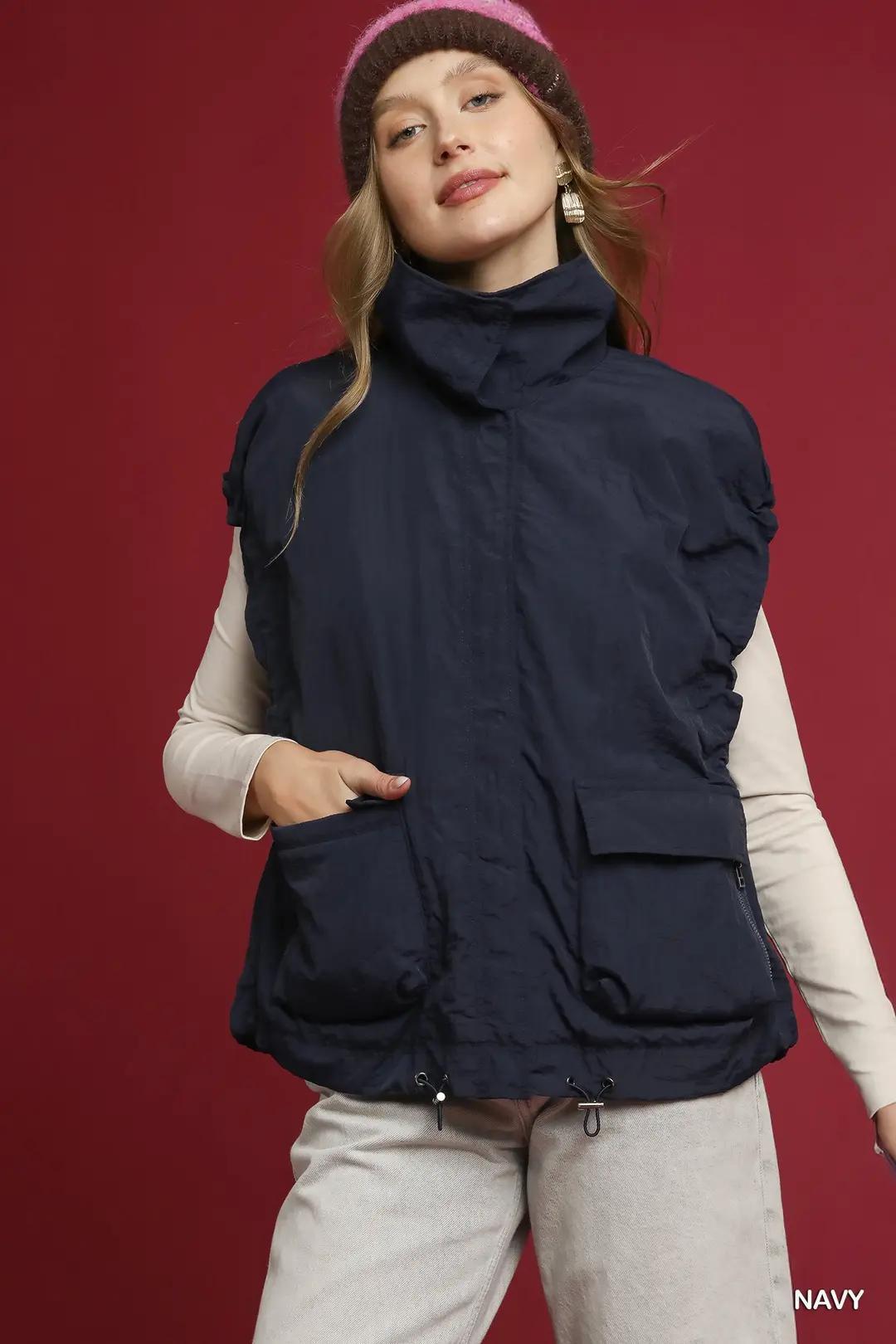 Navy Nylon Vest
