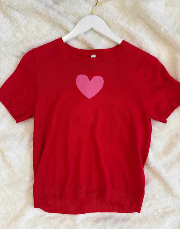 Red and Pink Heart Sweater