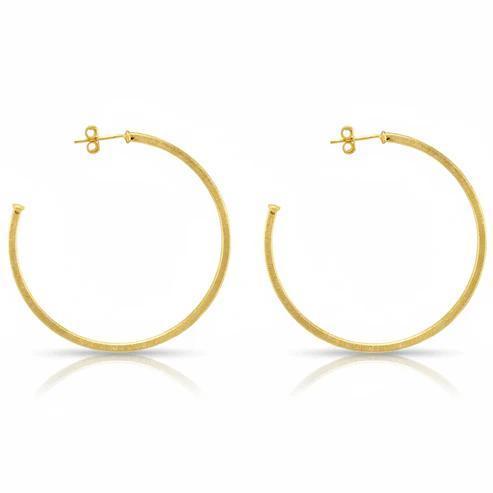 Brushed 18K Gold Plated Perfect Hoops
