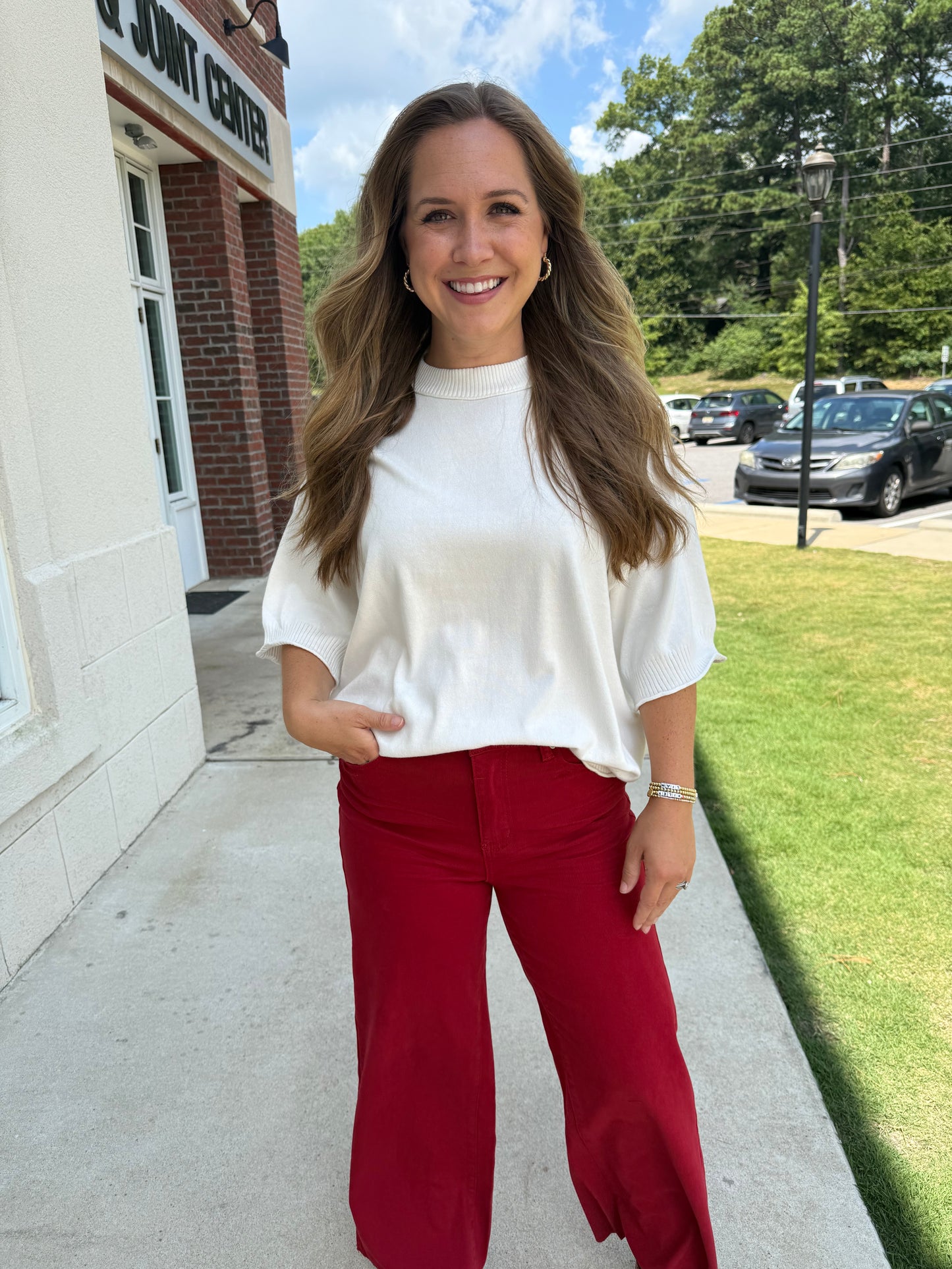 Cream Cashmere Drop Shoulder Sweater