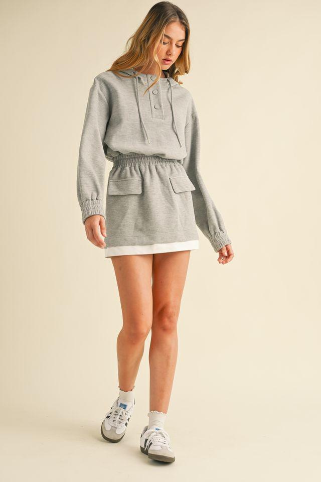 Grey Terry Hood Mini Dress