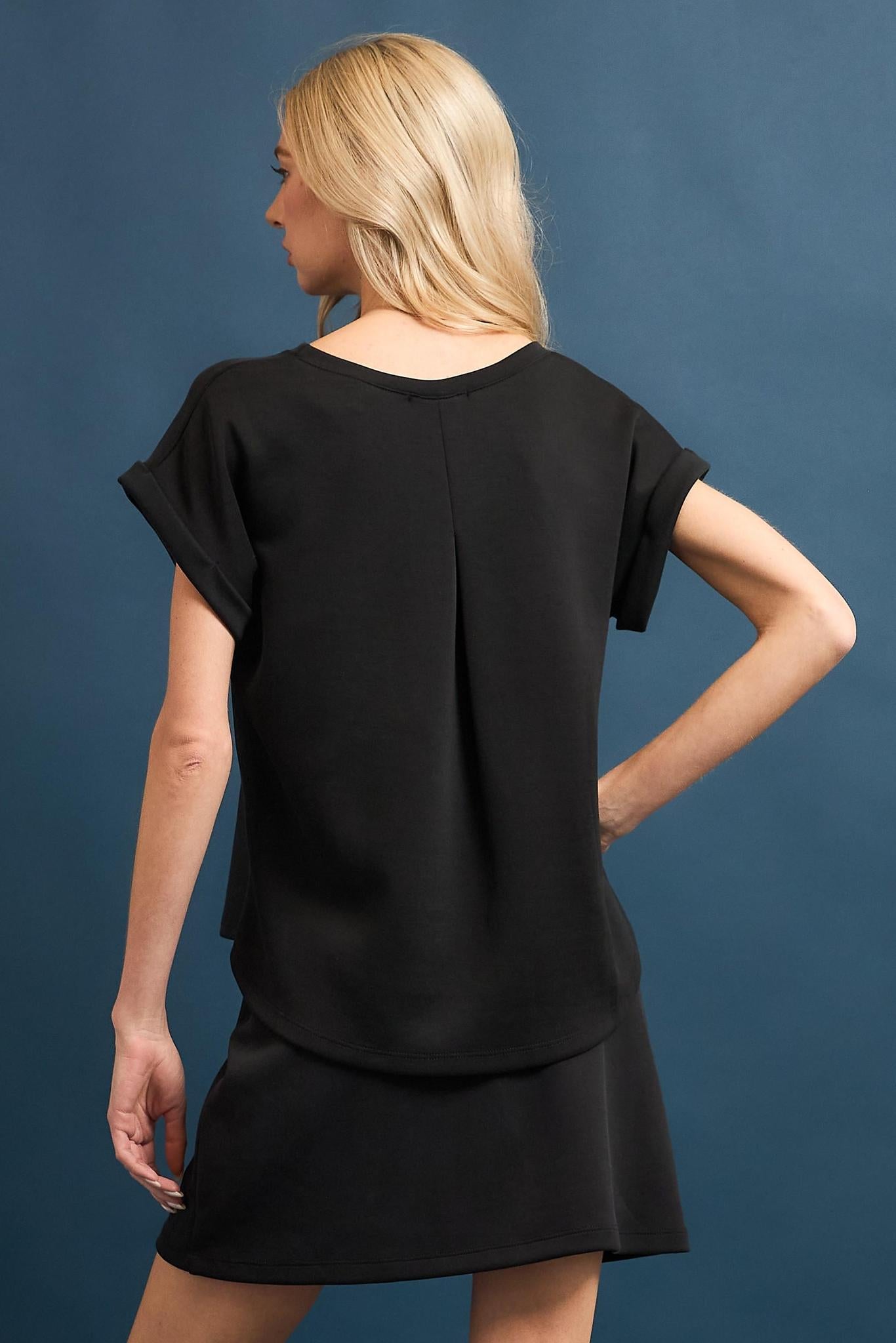 Black Side Pleated Skort Set