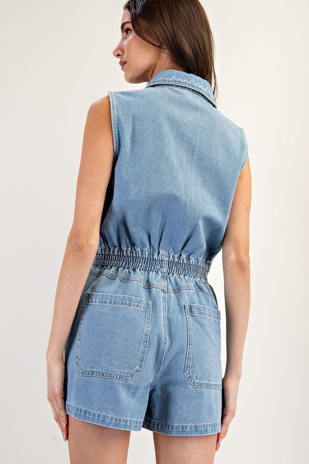 Denim Sleeveless Romper