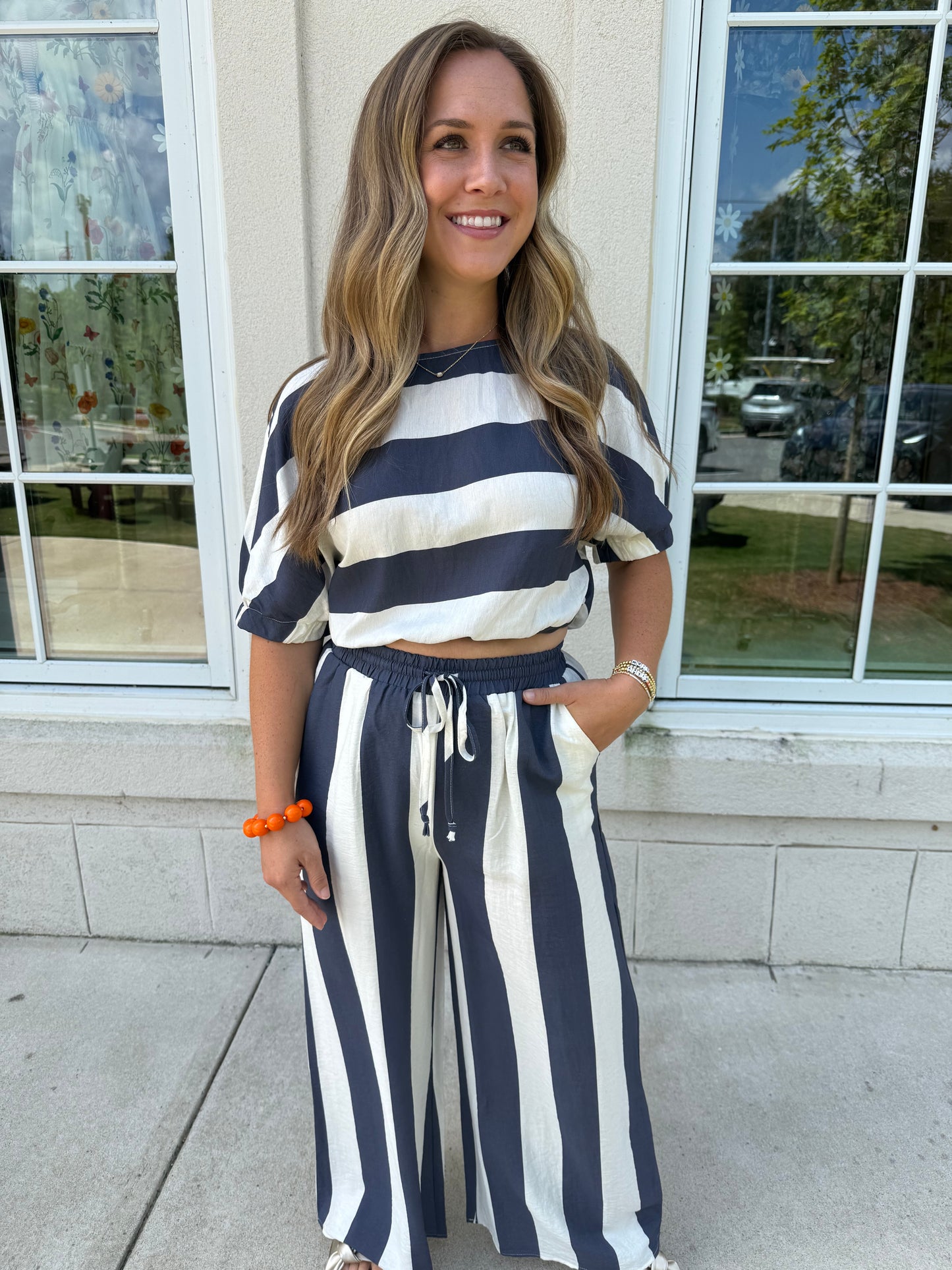 Navy Wide Stripe Set