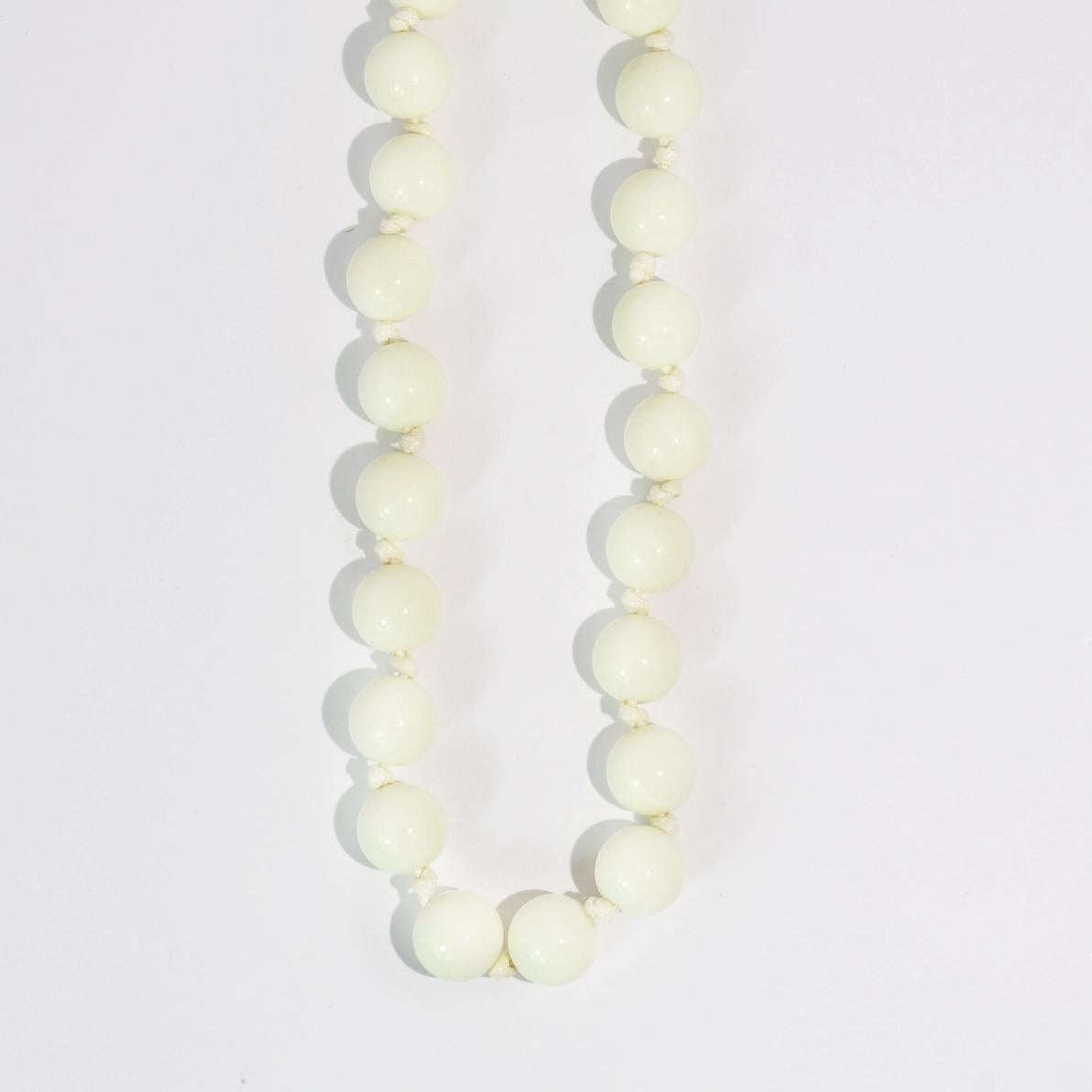White Bubblegum Beads Necklace