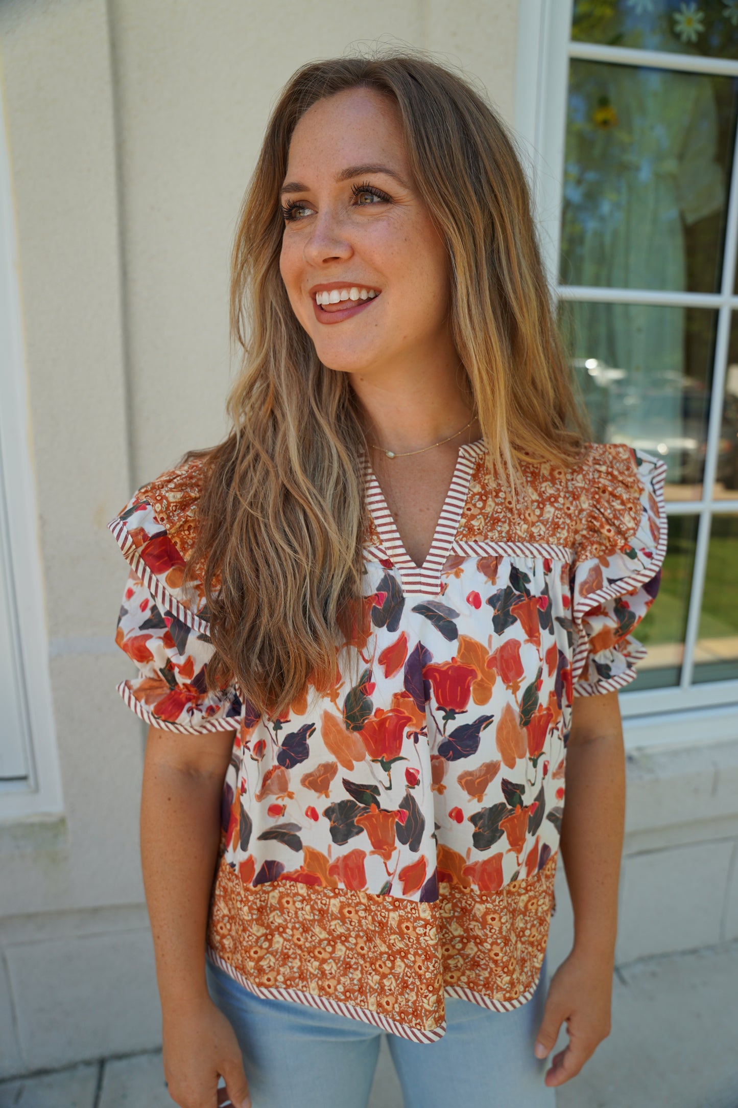 Pumpkin Multi Print Top