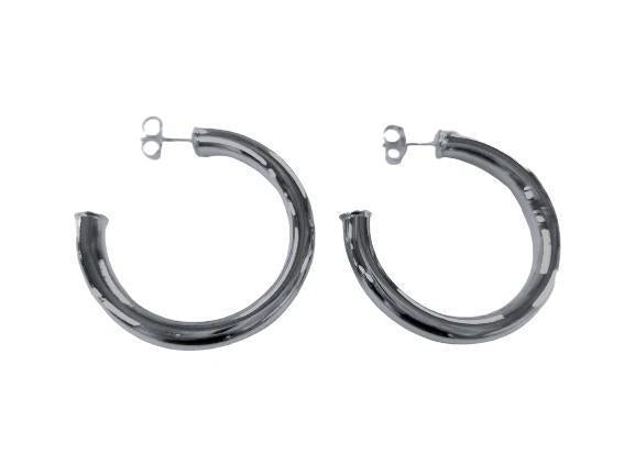 Chantal Hoops Shiny Gun Metal