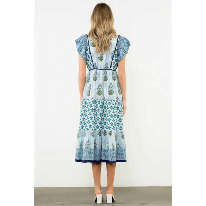 Blue Floral Maxi Dress