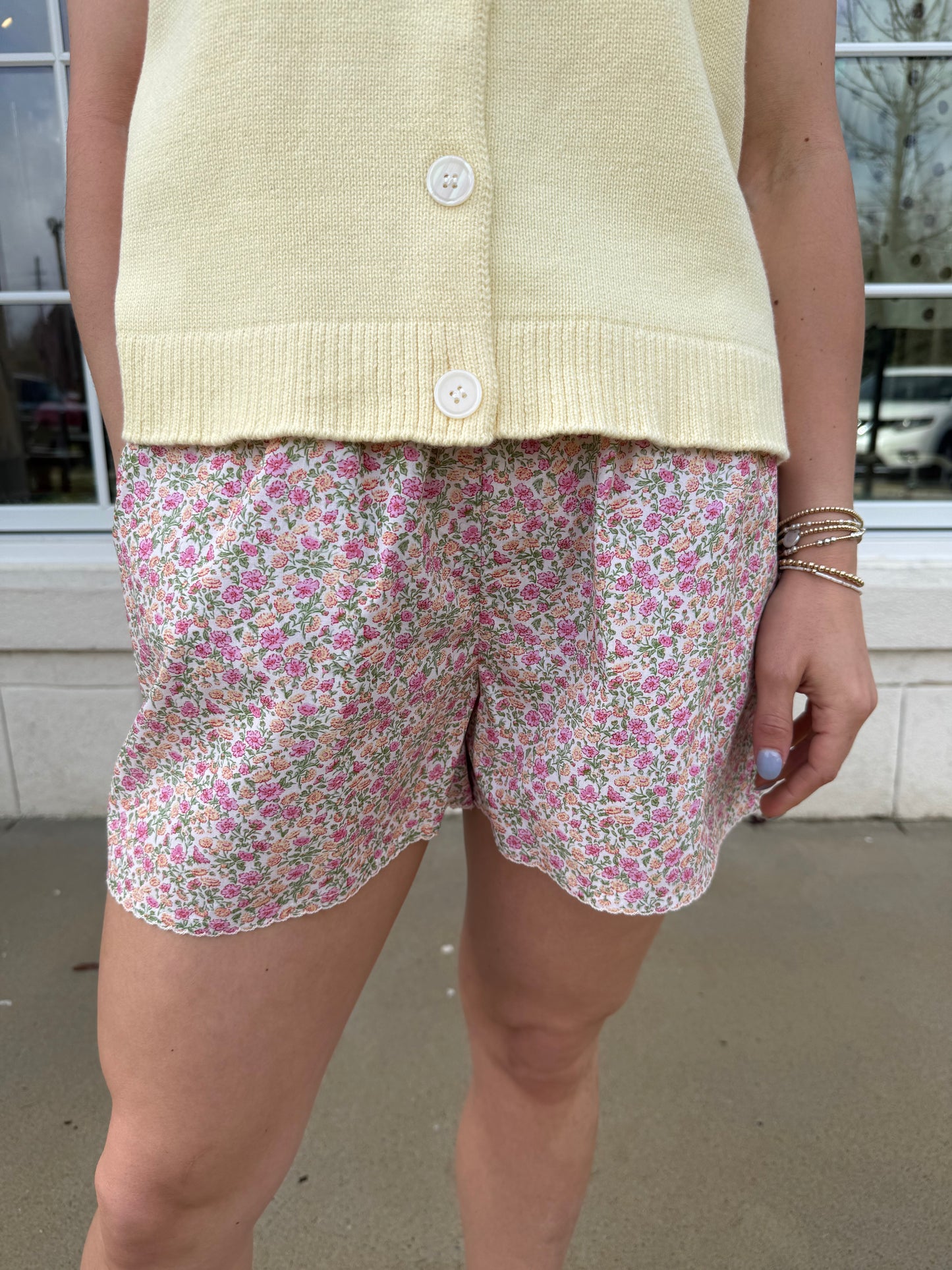 Pink Combo Floral Shorts