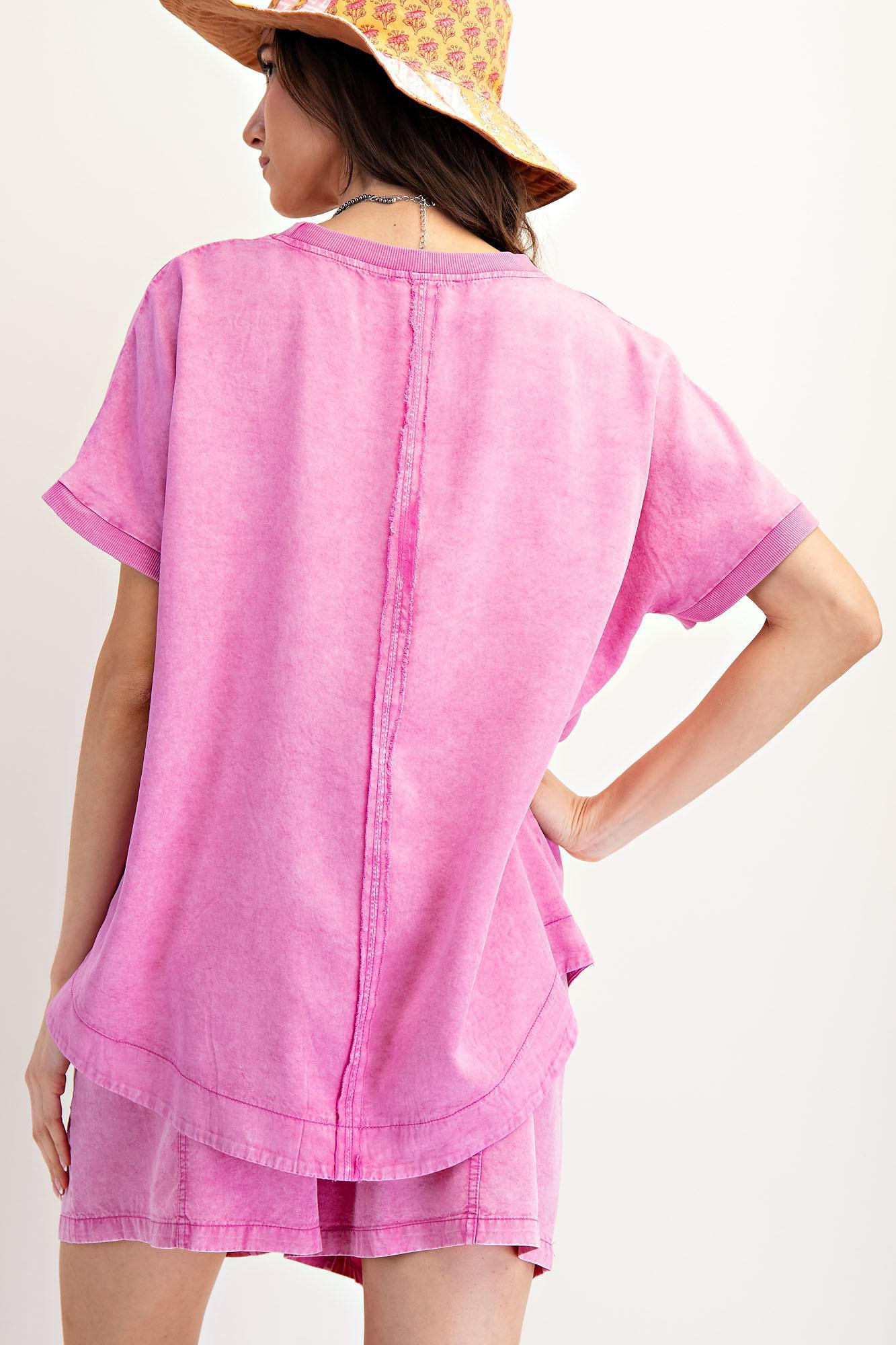 Malibu Pink Washed Top