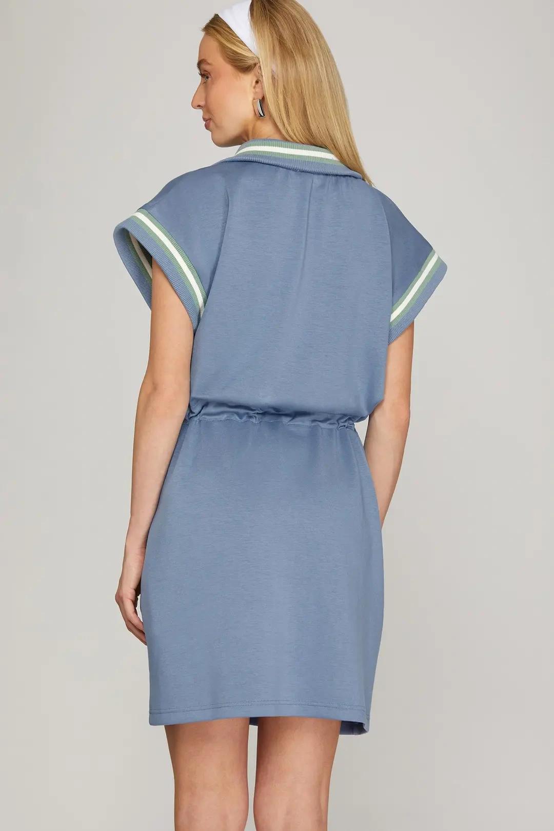 Dusty Blue Half Zip Mini