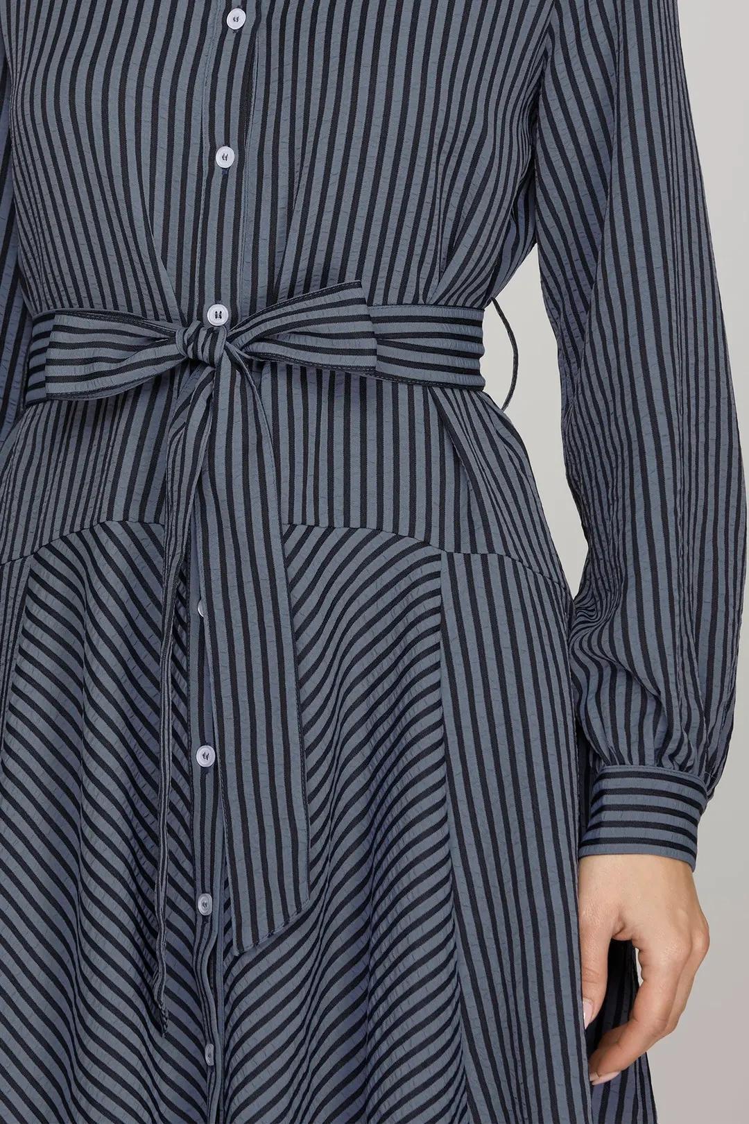 Navy Striped Mini Dress