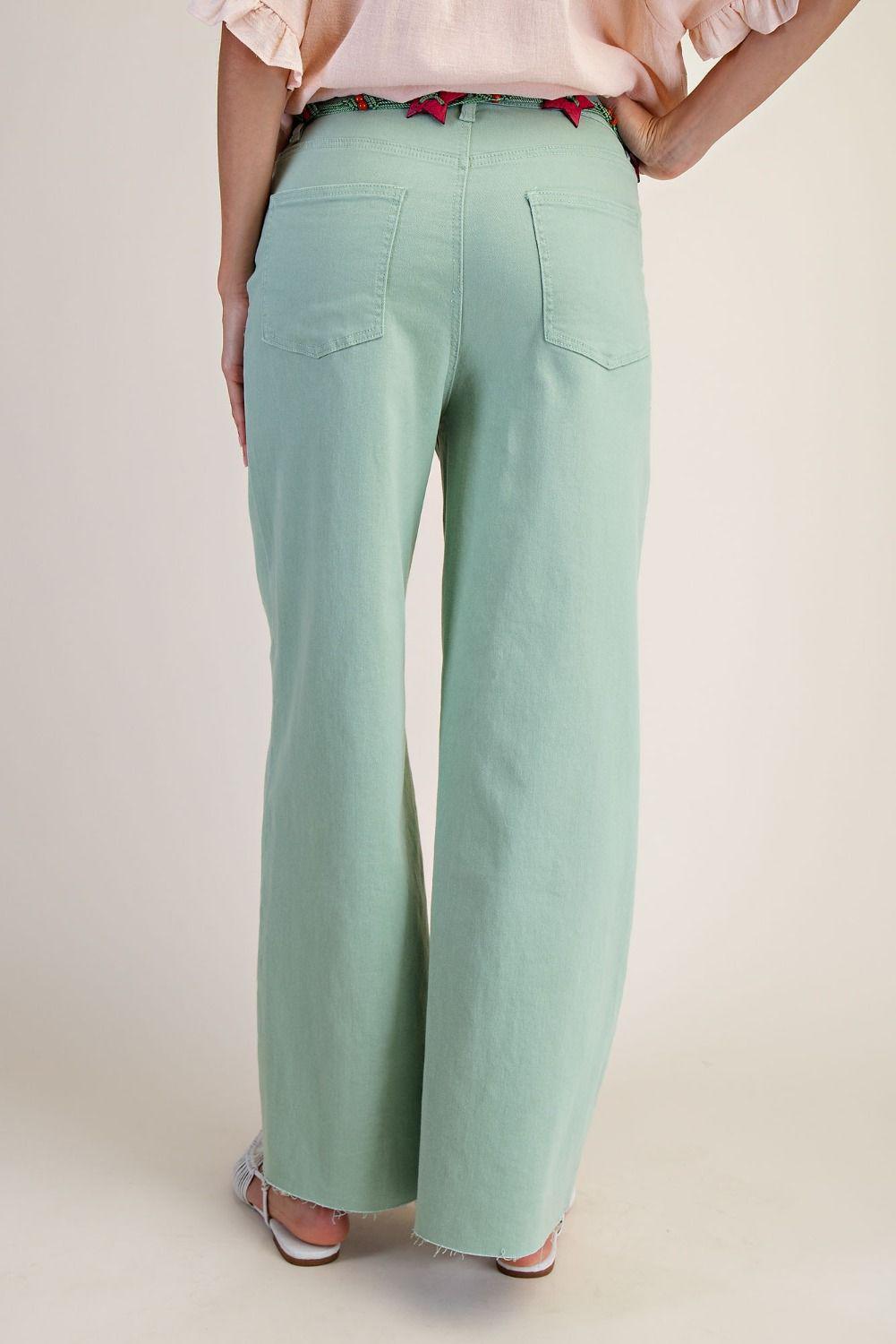 Mint Sage Soft Stretch Twill Pants