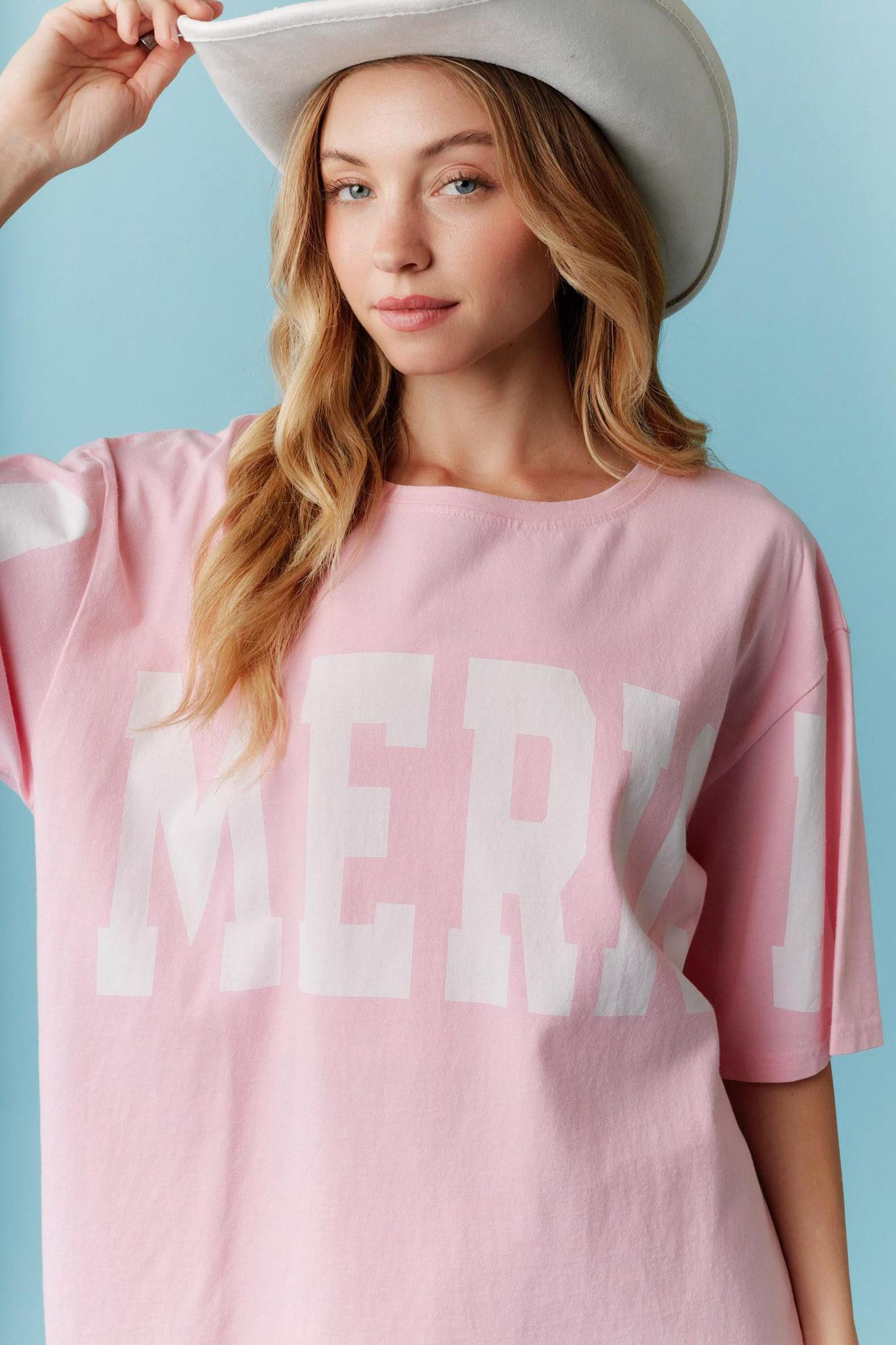Pink 'America' Graphic Tee