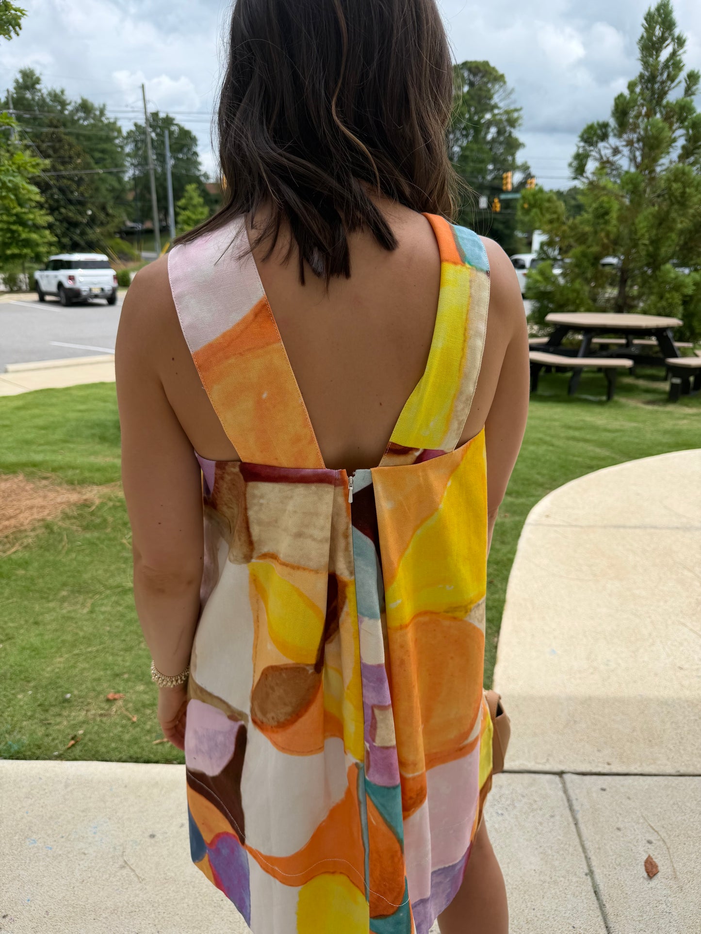 Yellow Multi Flowy Mini Dress
