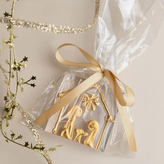 Glass Gold Nativity Shelf Sitter