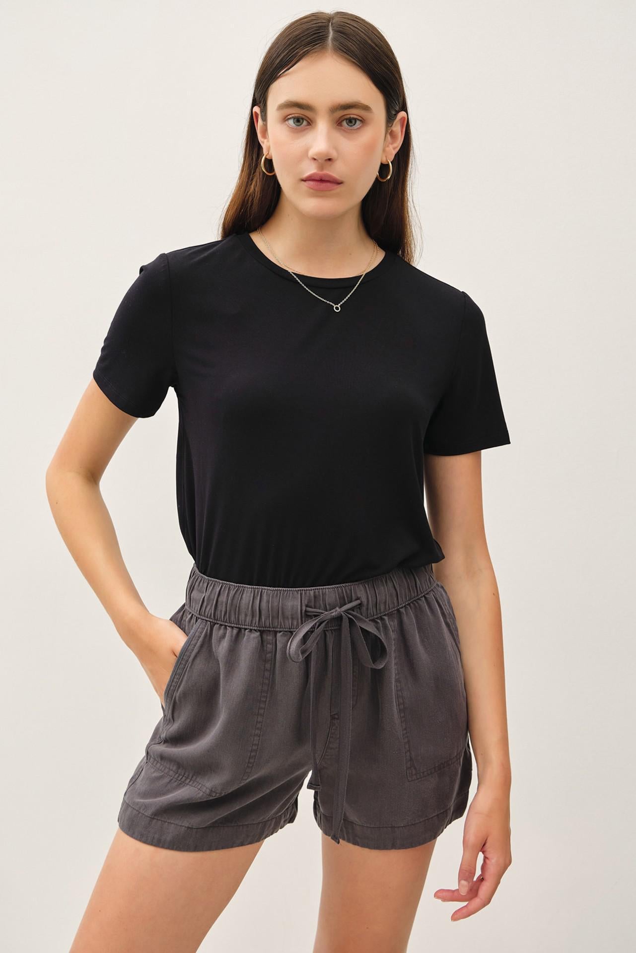 Charcoal Tencel Shorts