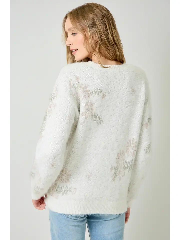 Ivory Floral Pullover