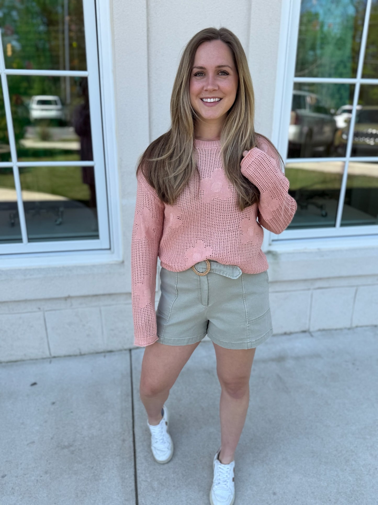 Apricot Openwork Sweater