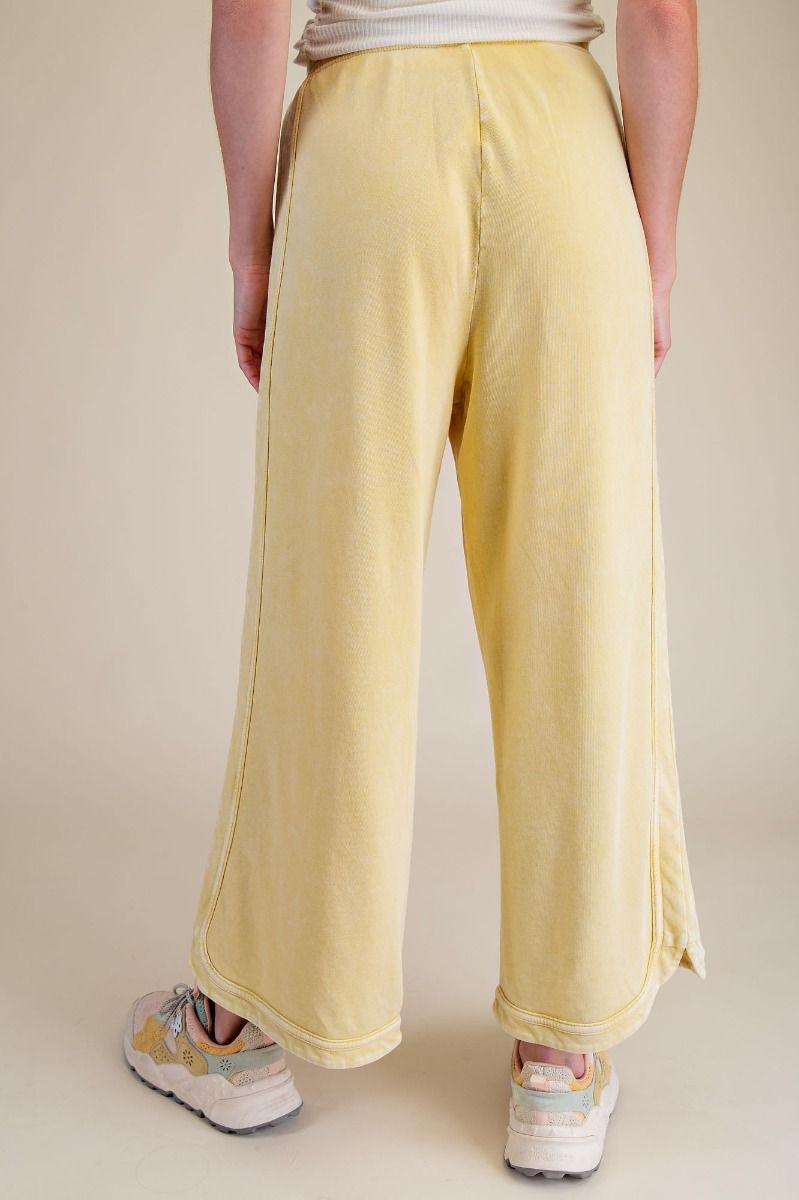 Canary Yellow Mineral Washed Terry Pants