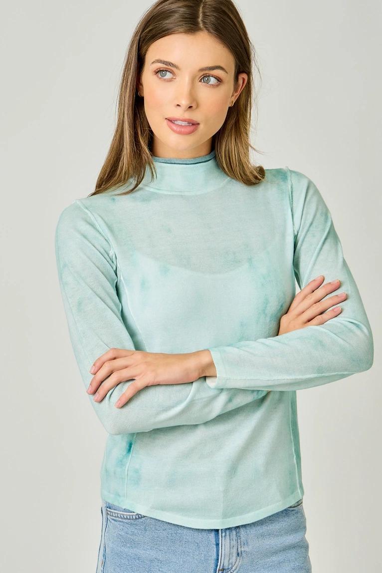 Seafoam Spray Dyed Turtleneck